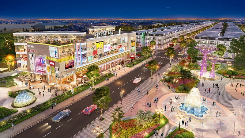 Mega Royal City bừng s&aacute;ng về đ&ecirc;m với tuyến phố thương mại sầm uất