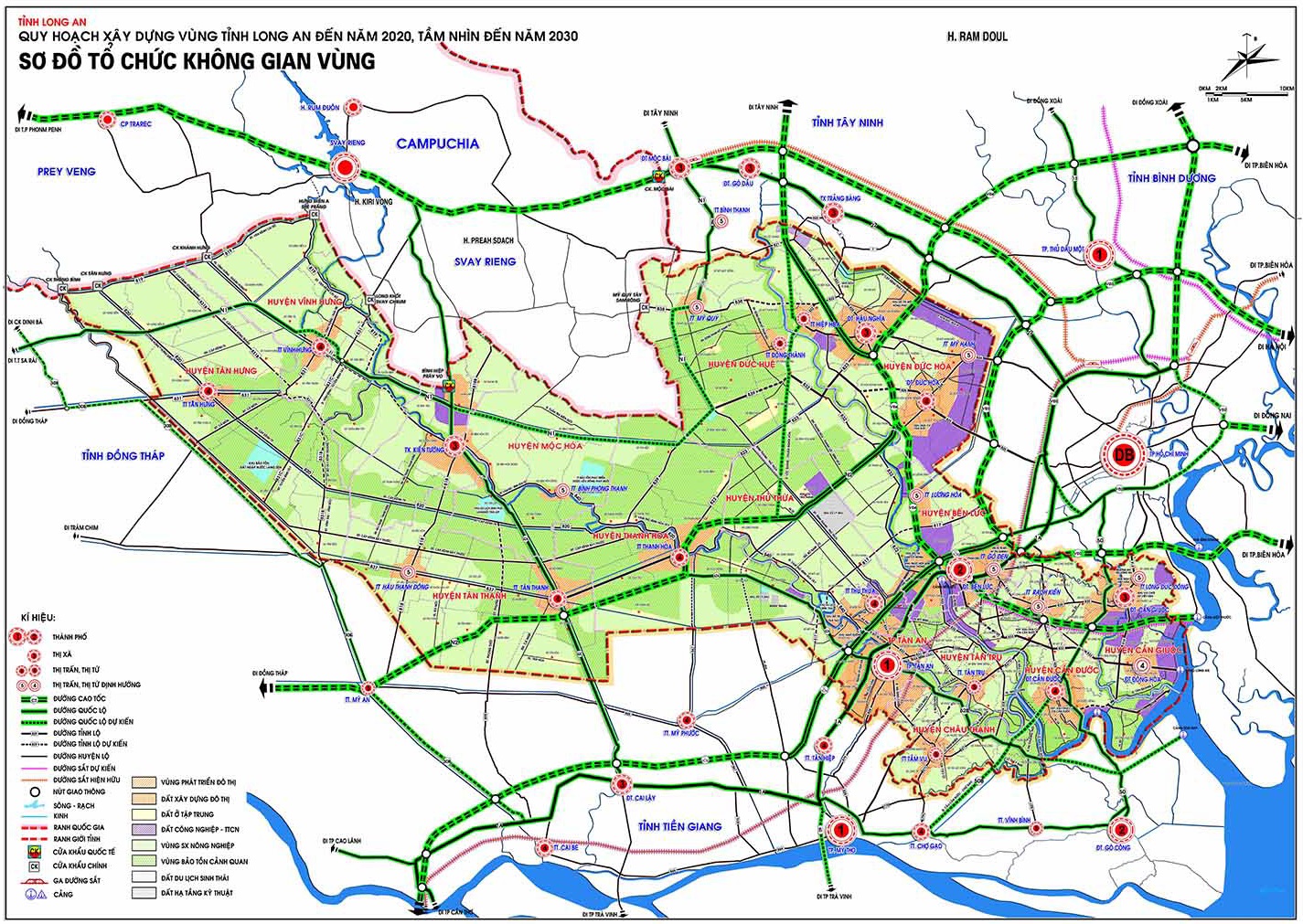 Bản đồ quy hoạch v&ugrave;ng tỉnh Long An tầm nh&igrave;n 2030