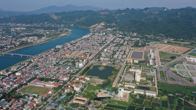 Hình ảnh một góc tỉnh Hòa Bình nhìn từ trên cao
