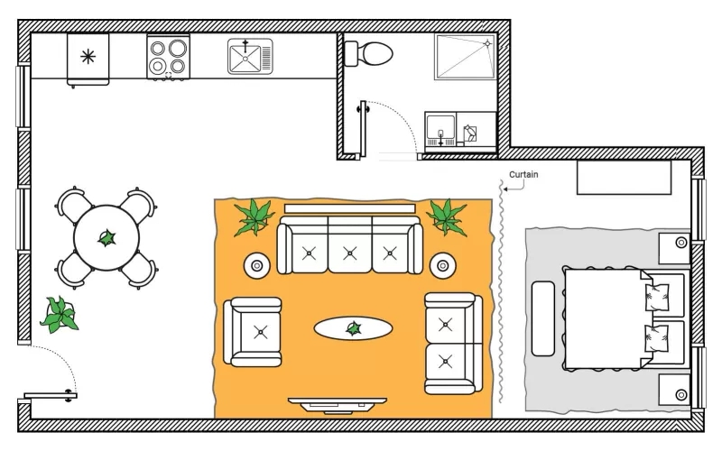 Bố cục nội thất cơ bản cho căn hộ Studio