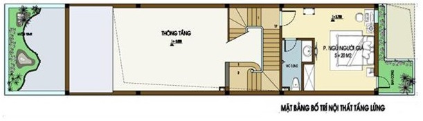 Mặt bằng tầng lửng nhà ống