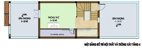 Mặt bằng tầng 4 nhà ống