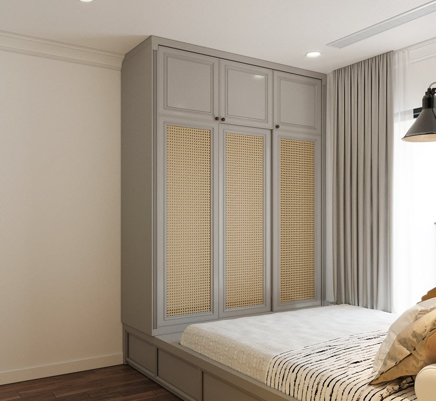 tủ quần &aacute;o liền giường phong c&aacute;ch Indochine