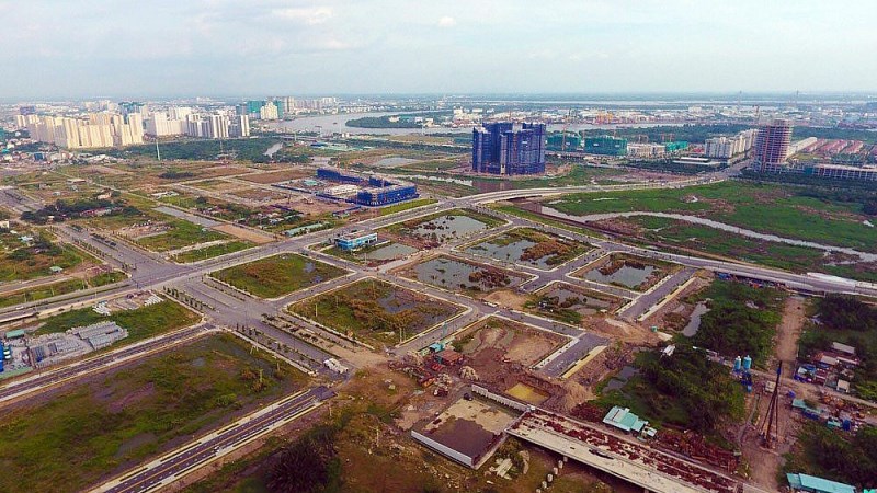 hình ảnh khu đất chia lô nhìn từ trên cao