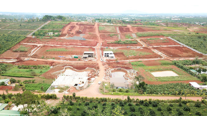 khu đất phân lô bán nền nhìn từ trên cao