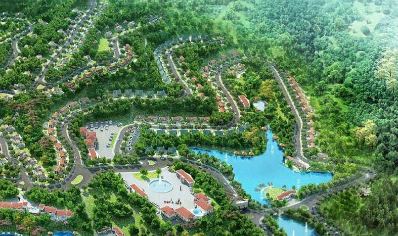 hình ảnh phối cảnh một khu đô thị sinh thái nhìn từ trên cao