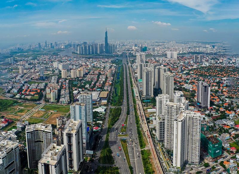 Hình ảnh một góc TP.HCM nhìn từ trên cao