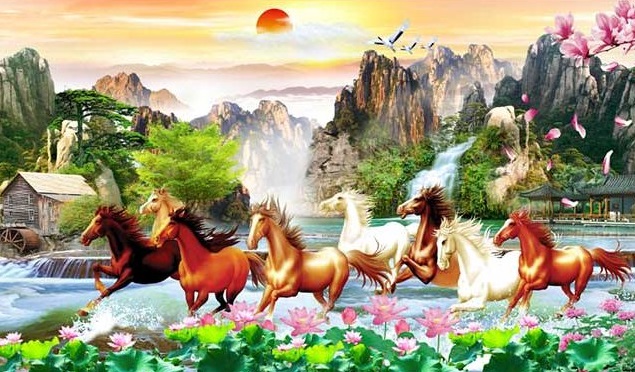 Tranh phong thủy "m&atilde; đ&aacute;o th&agrave;nh c&ocirc;ng"