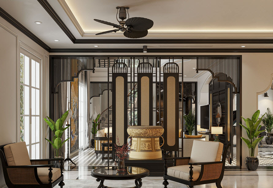 Những chậu c&acirc;y trồng trong nh&agrave; xanh tốt mang lại sự th&acirc;n thiện v&agrave; gần gũi với thi&ecirc;n nhi&ecirc;n.