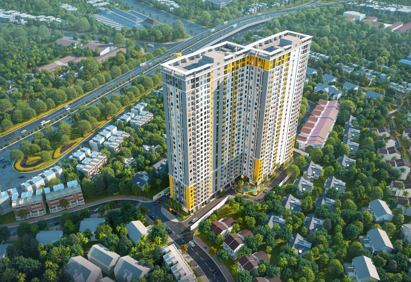 A high angle view of a buildingDescription automatically generated with medium confidence