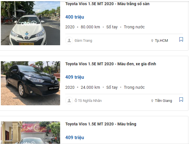 Toyota Vios&nbsp;E MT đời 2020 được ch&agrave;o b&aacute;n với gi&aacute;&nbsp;từ 400 triệu đồng. 1