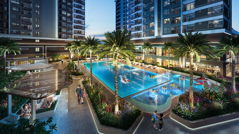 Kh&ocirc;ng gian sống với hệ thống tiện &iacute;ch như resort v&agrave; đảm bảo sự ri&ecirc;ng tư, an ninh của Akari City.