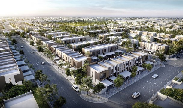 phối cảnh một khu đô thị nhìn từ trên cao