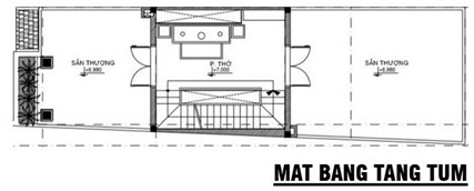 Mặt bằng tầng tum nh&agrave; ống hiện đại