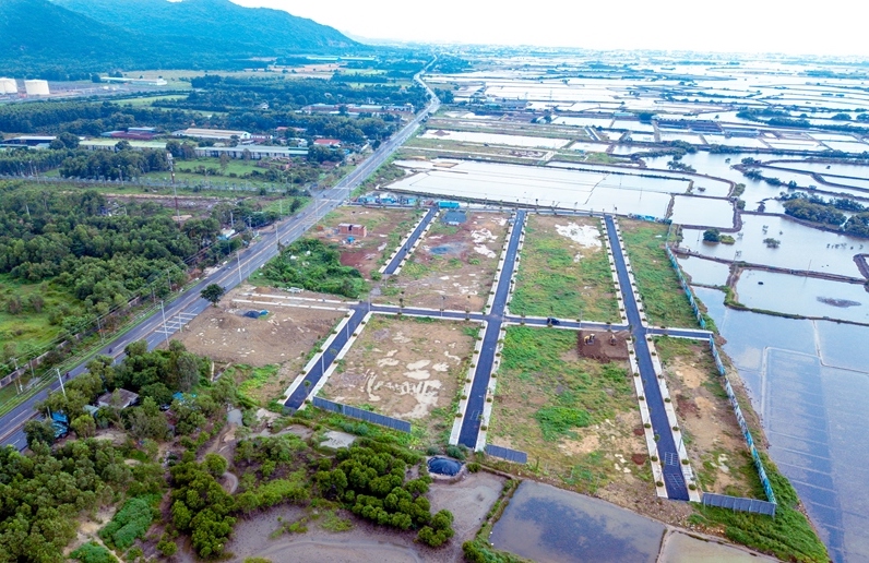hình ảnh khu đất phân lô nhìn từ trên cao