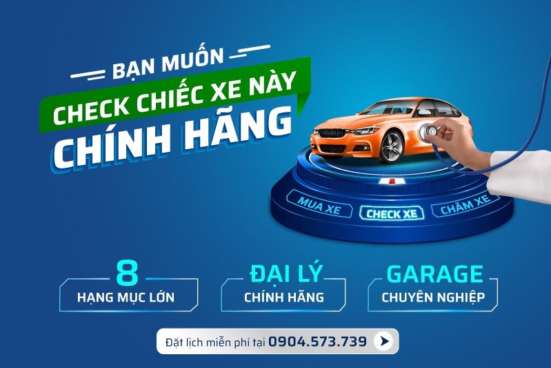 chương trình OTOcheck - check xe chính hãng miễn phí cho khách hàng quan tâm và muốn đặt mua xe cũ tại 1