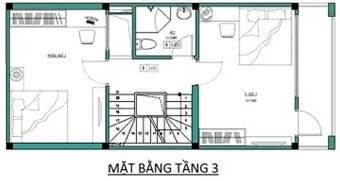 Mặt bằng c&ocirc;ng năng tầng 2 nh&agrave; ống 4 tầng