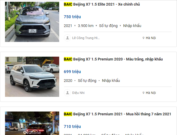 lượng xe Beijing X7 cũ cần bán không nhiều 1