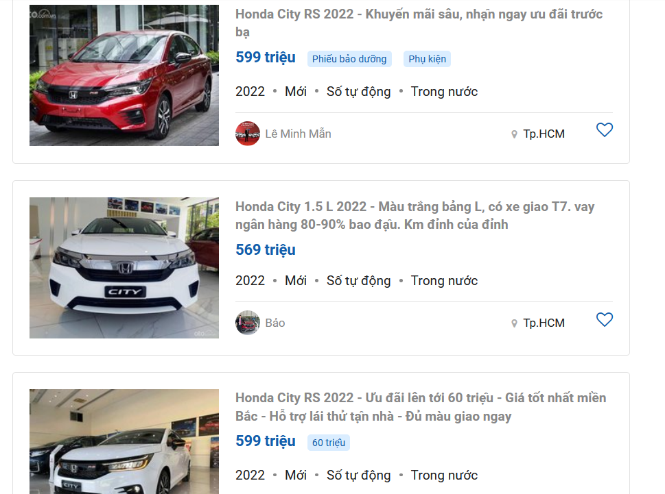 ưu đãi Honda City 2022.