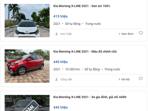 Giá xe Kia Morning 2021 cũ 1
