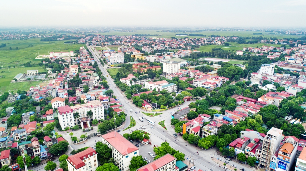 hình ảnh một góc huyện Sóc Sơn, Hà Nội nhìn từ trên cao