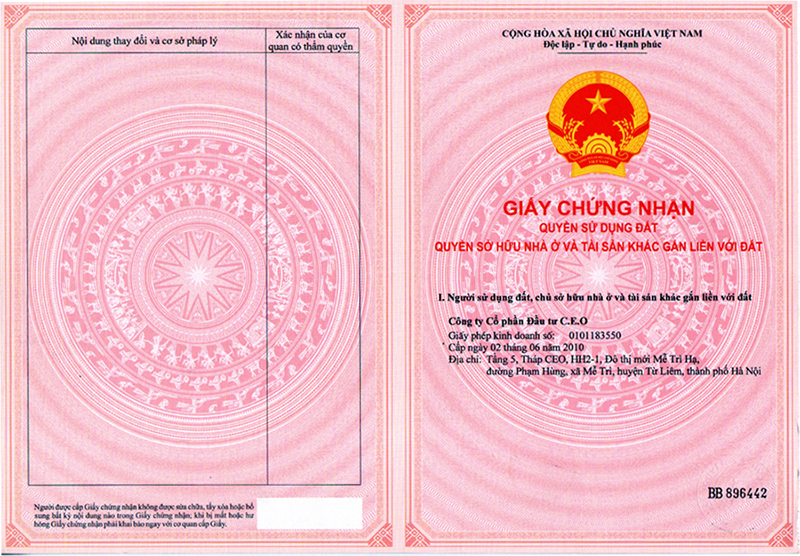  Hình ảnh sổ hồng chung cư