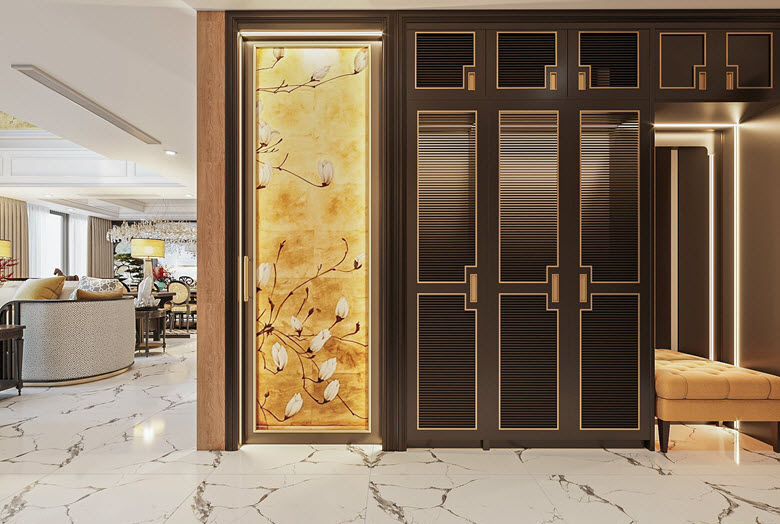 Gia chủ c&ugrave;ng kiến tr&uacute;c sư thống nhất chọn phong c&aacute;ch nội thất Indochine (phong c&aacute;ch Đ&ocirc;ng Dương) cho căn Duplex 330m2.
