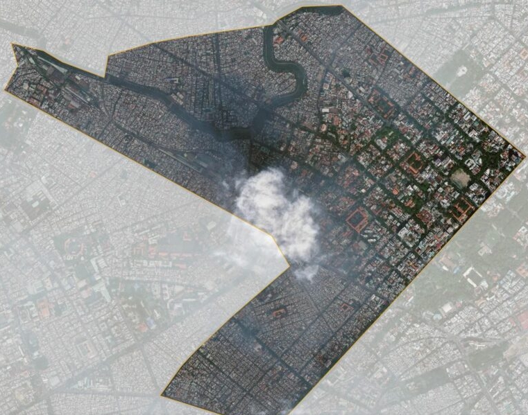 bản đồ quận 3 nh&igrave;n từ vệ tinh