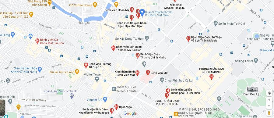 Bản đồ một số cơ sở y tế, kh&aacute;m chữa bệnh tại Quận 3