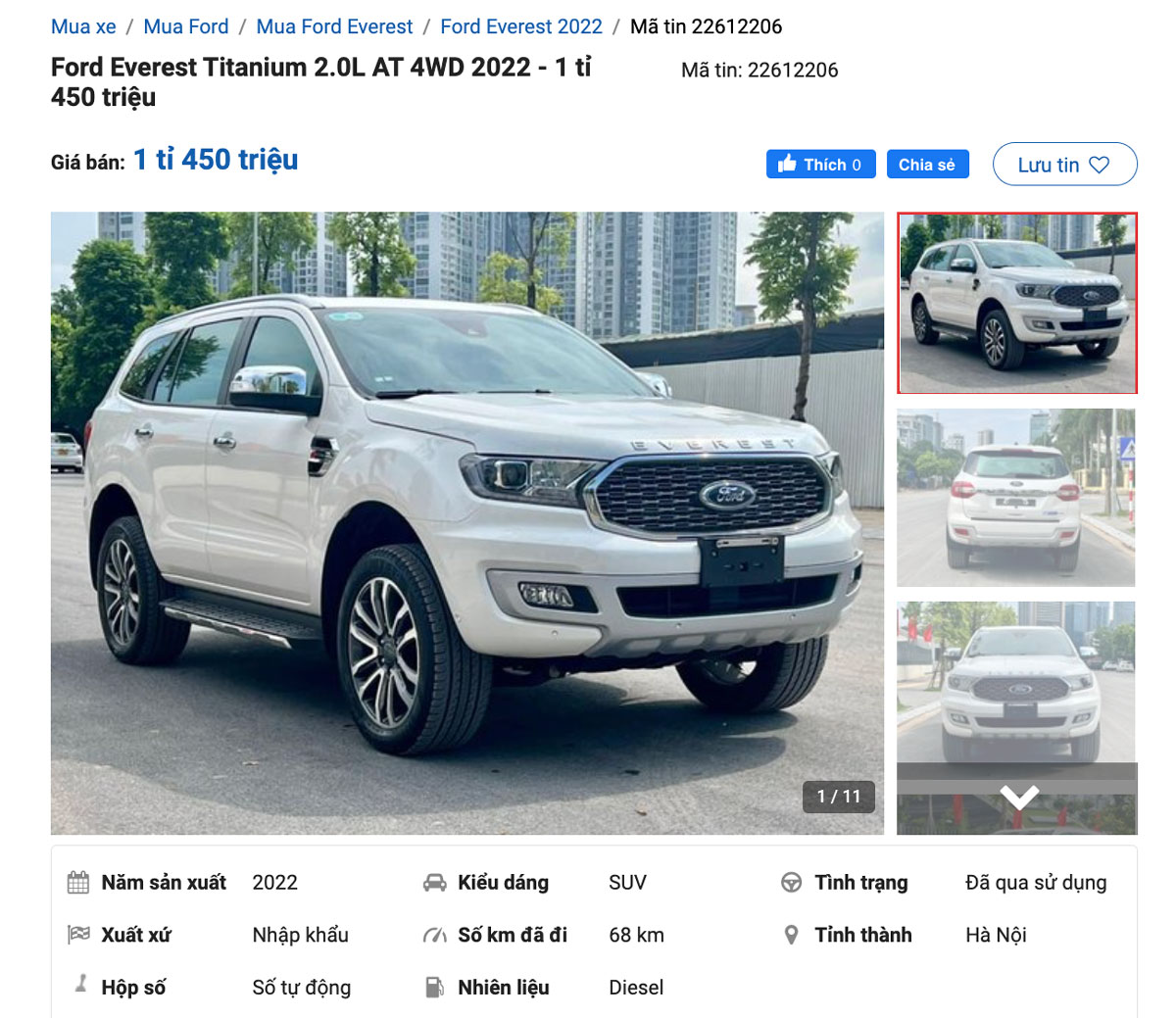 Lăn b&aacute;nh 68km, Ford Everest 2022 rao b&aacute;n với mức gi&aacute; bất ngờ