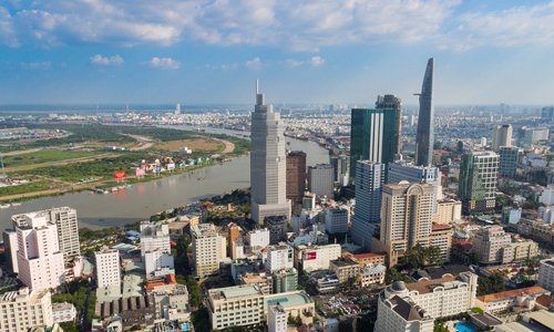 Hình ảnh một góc TPHCM nhìn từ trên cao