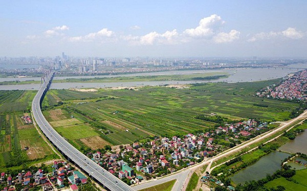 một g&oacute;c huyện Đ&ocirc;ng Anh, TP H&agrave; Nội nh&igrave;n từ tr&ecirc;n cao