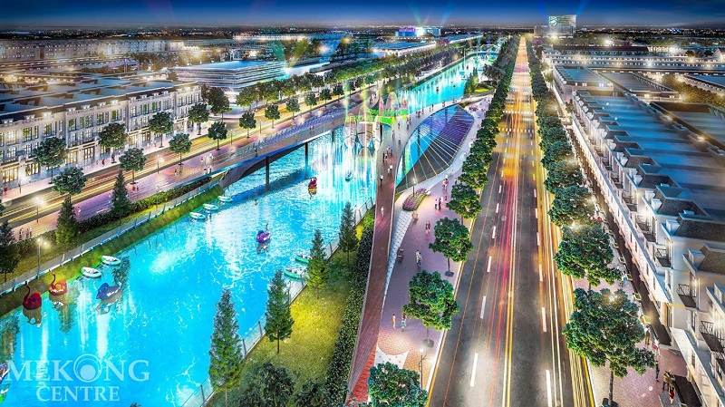 Phố thương mại De Maspero tọa lạc vị trí trục chính đường số 6 khu đô thị Mekong Centre