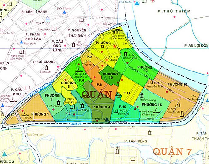 Bản đồ hành chính quận 4