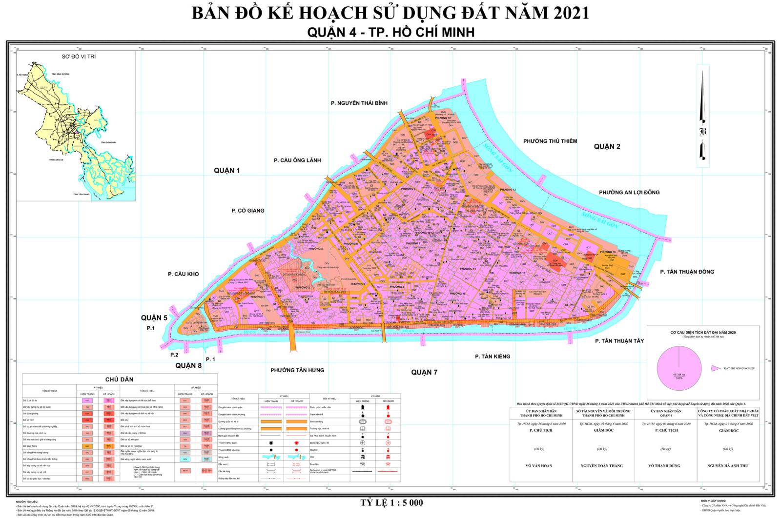 Bản đồ quy hoạch sử dụng đất quận 4
