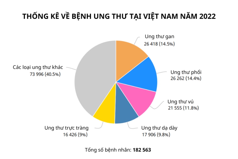  Thống kê số bệnh nhân ung thư tại Việt Nam của GLOBOCAN