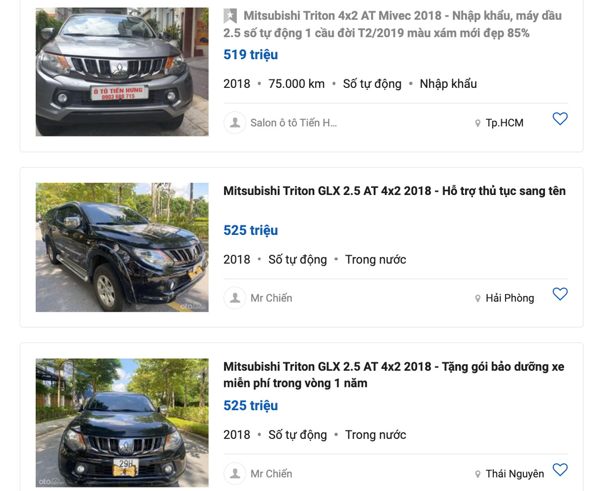 Giá Mitsubishi Triton bản 2.5 AT 4x2 2018 