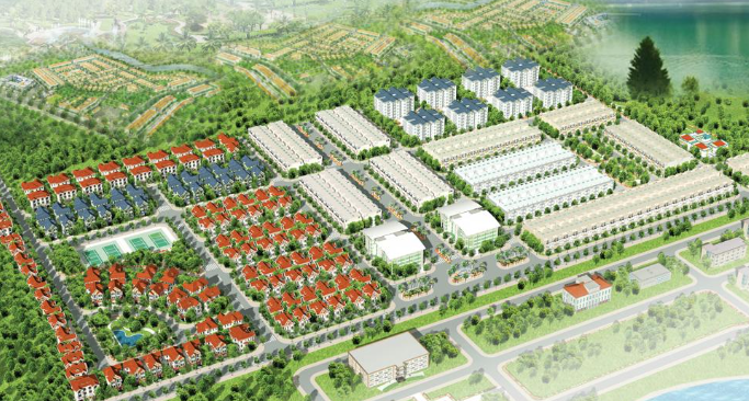 hình ảnh phối cảnh khu đô thị nhìn từ trên cao
