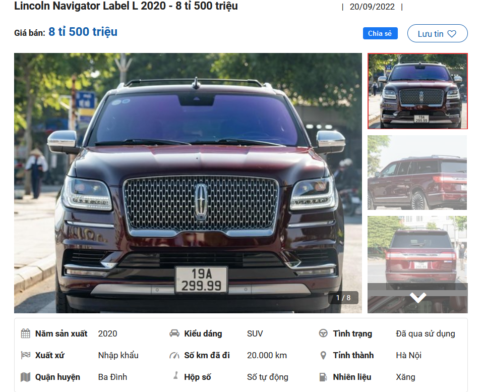 Thông tin rao bán cá voi Mỹ Lincoln Navigator Black Label L biển tứ quý 9 của đại gia Phú Thọ trên Oto.com.vn.