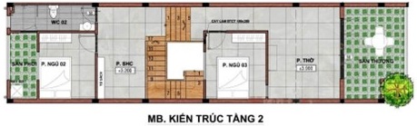 Mặt bằng công năng tầng 2 nhà ống hiện đại