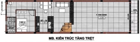 Mặt bằng công năng tầng 1 nhà ống hiện đại