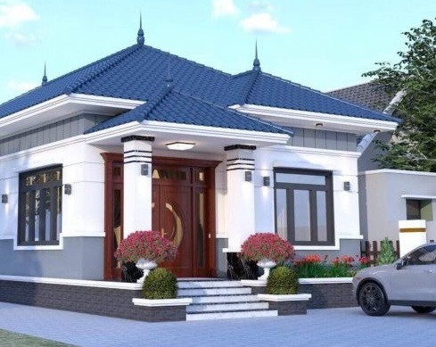 Phối cảnh 3D mẫu nhà cấp 4 mái Thái hiện đại Phối cảnh 3D mẫu nhà cấp 4 mái Thái hiện đại