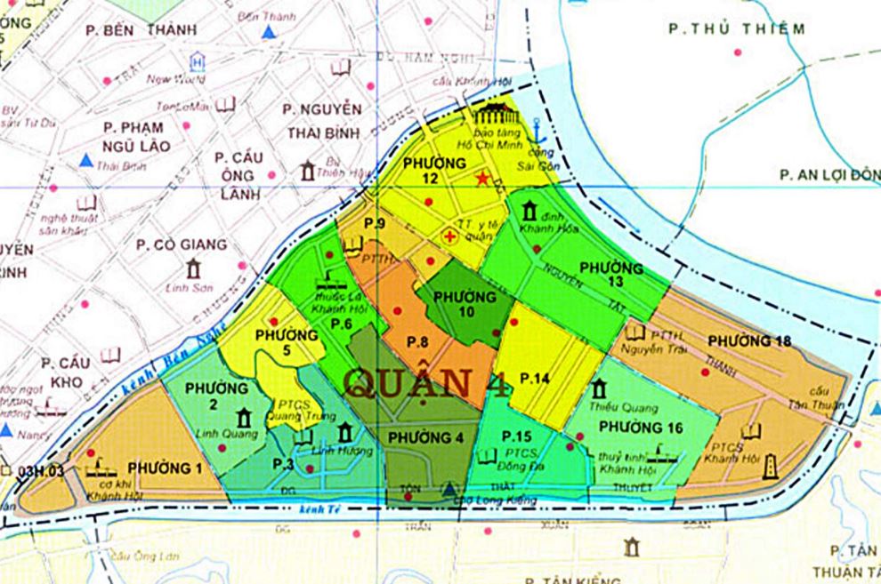 Bản đồ hành chính quận 4