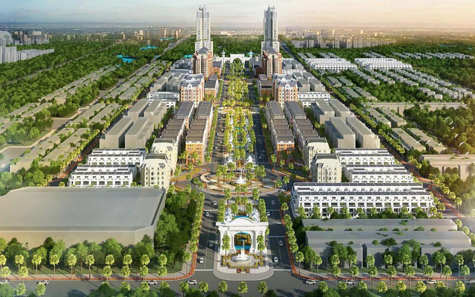 phối cảnh tổng thể một dự án khu đô thị, khu dân cư