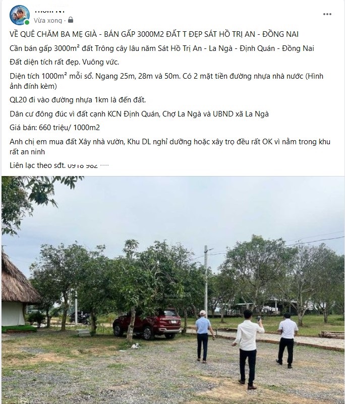 đăng tin b&aacute;n đất tr&ecirc;n facebook