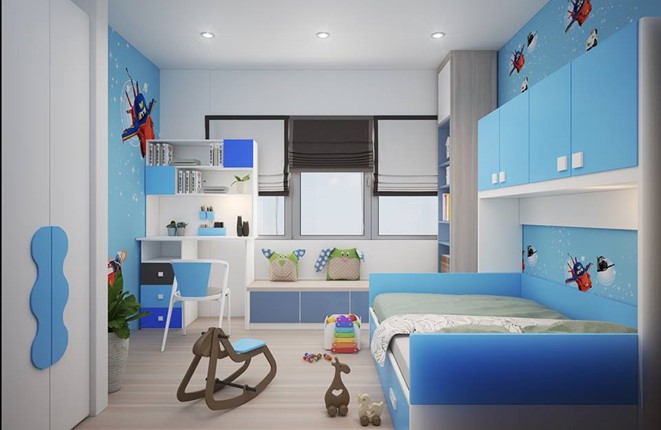 Đối với trẻ nhỏ, phòng dành cho bé thường được sử dụng những gam màu tươi sáng, bắt mắt để kích thích sự phát triển về tư duy.