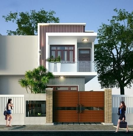 Phối cảnh mẫu nh&agrave; ống 2 tầng hiện đại