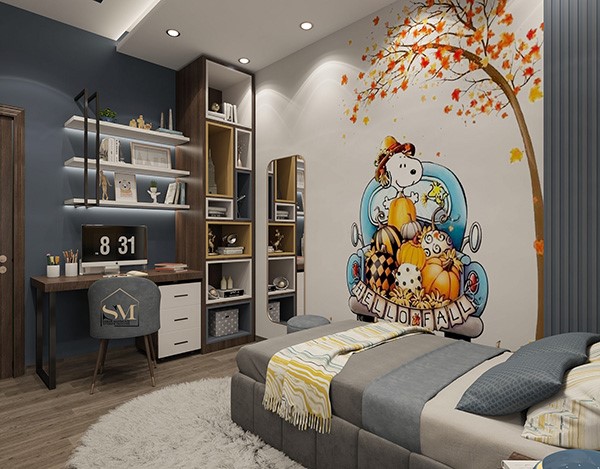  C&aacute;c h&igrave;nh họa độc đ&aacute;o kết hợp với chiếc nệm &ecirc;m gi&uacute;p b&eacute; trai thoải m&aacute;i trong từng giờ nghỉ ngơi, thư gi&atilde;n.