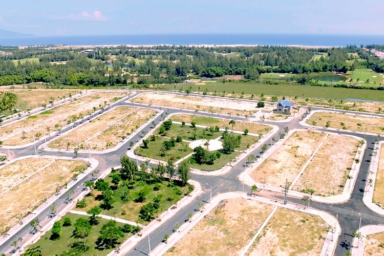Khu đất nền dự &aacute;n ph&acirc;n l&ocirc; nh&igrave;n từ tr&ecirc;n cao