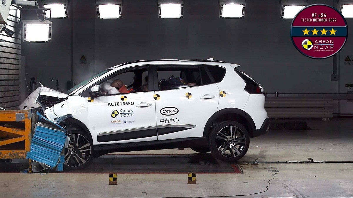 VinFast VF e34 có điểm số khá cao ở hai hạng mục Bảo vệ hành khách trưởng thành và trẻ em